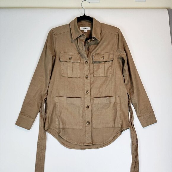 Evereve Level 99 Emme Belted Utility Jacket Linen Lyocell Blend Eco Friendly XS - Picture 2 of 11